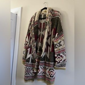 Free People Women's Printed Open
Front Fringe Knit Cardigan